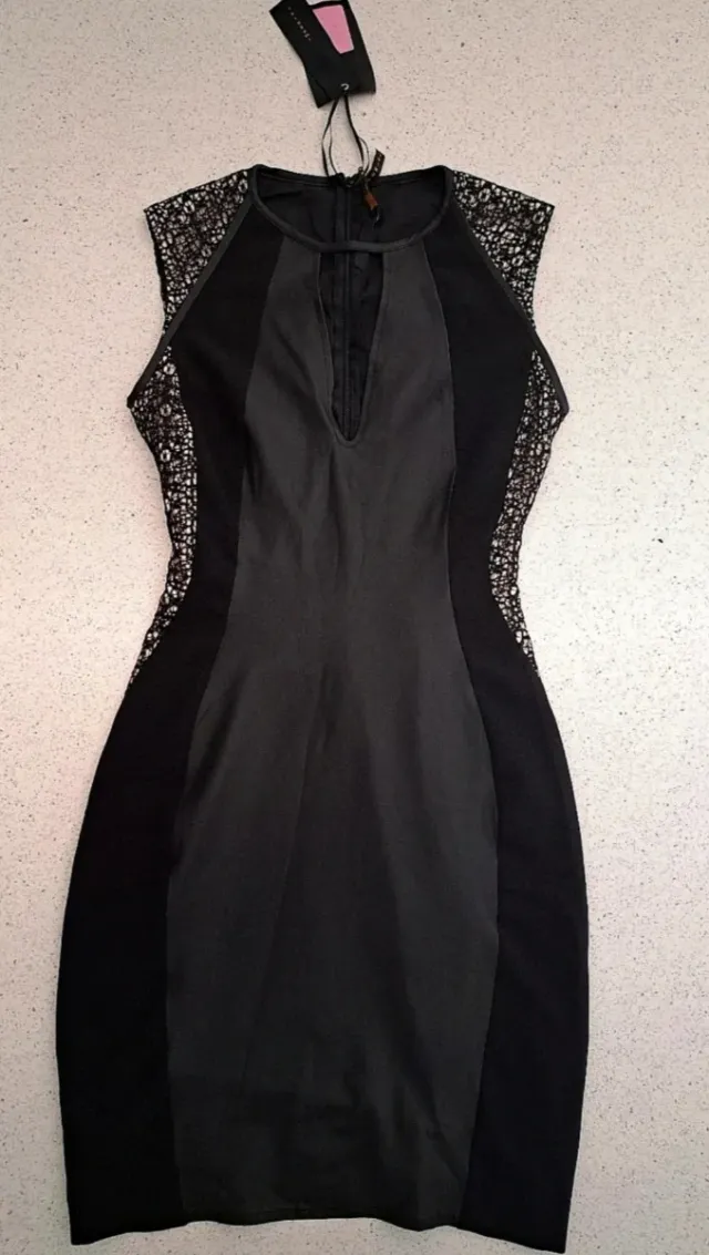 Abito donna nero con pizzo