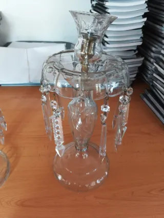 Candelabros de cristal con colgantes