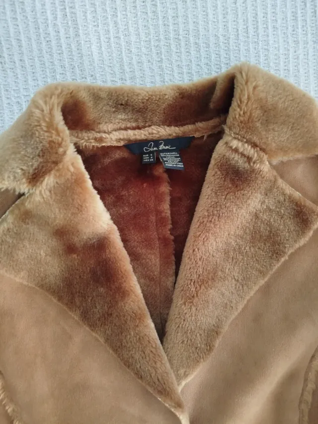 Abrigo ante marrón con pelito