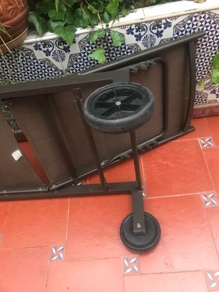 Tumbona de exterior gris y marrón  relleno esponja