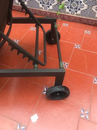 Tumbona de exterior gris y marrón  relleno esponja