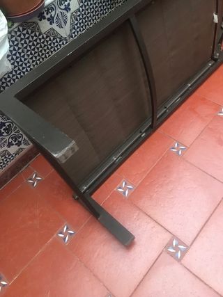 Tumbona de exterior gris y marrón  relleno esponja