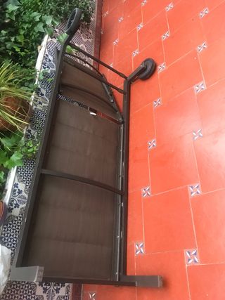 Tumbona de exterior gris y marrón  relleno esponja