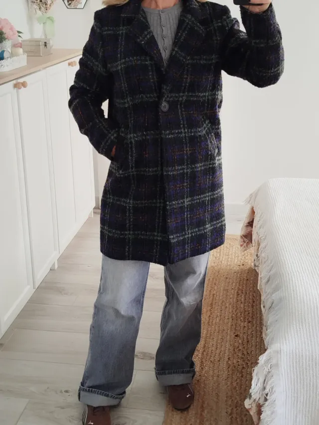 Abrigo paño cuadros