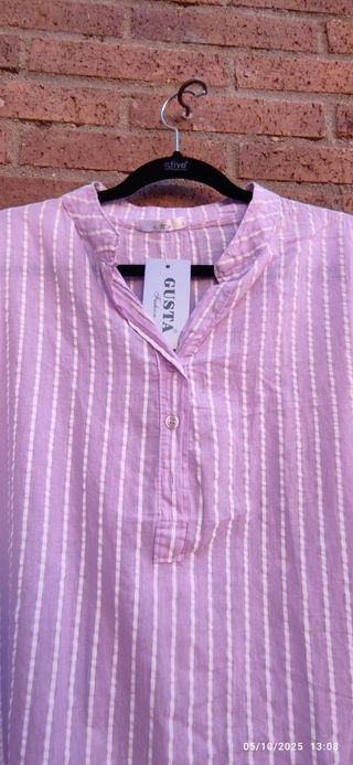 Camisa Gusta Fashion Morada Rayas