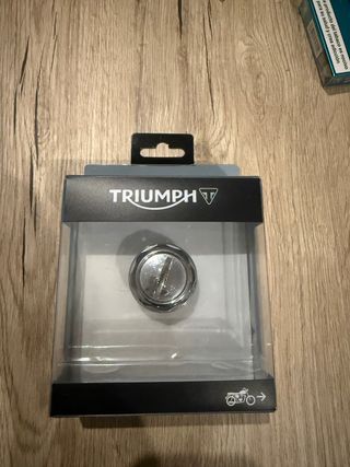 Tapón Aceite Triumph original, de aluminio cromado