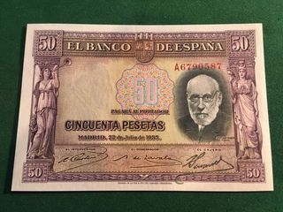 50 Pesetas 1935 Serie A sin circular