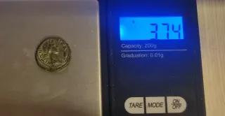 Moneda romana Nerón y Agripina AE19 Rara griega