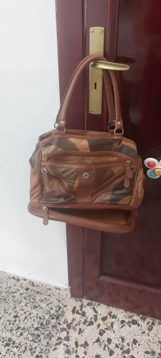 Bolso de piel patchwork
