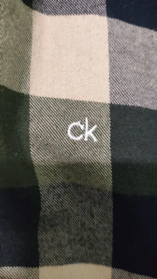 Camisa cuadros Calvin Klein beige y verde