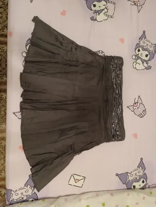 Falda fiesta lentejuelas gris