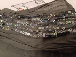 Falda fiesta lentejuelas gris