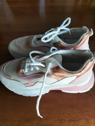 Scarpe da ginnastica donna rosa e bianche S/marca