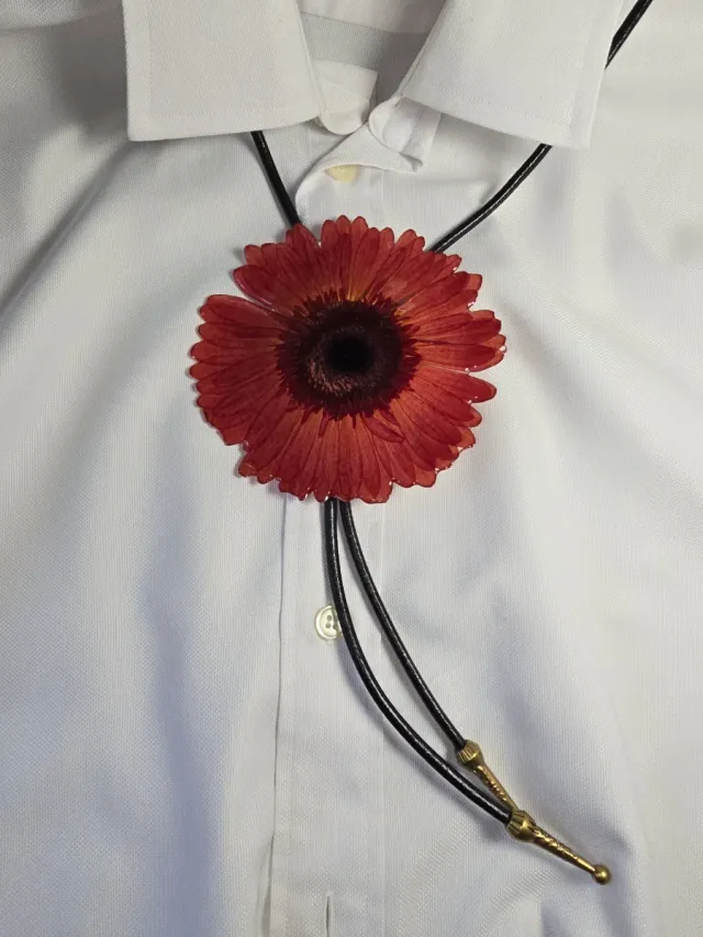 Corbata Bolo Flor Real Encapsulada