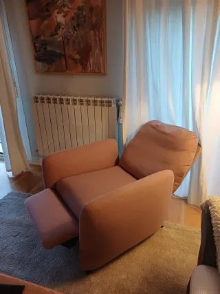 Butaca rosa/beige tela casi sin uso