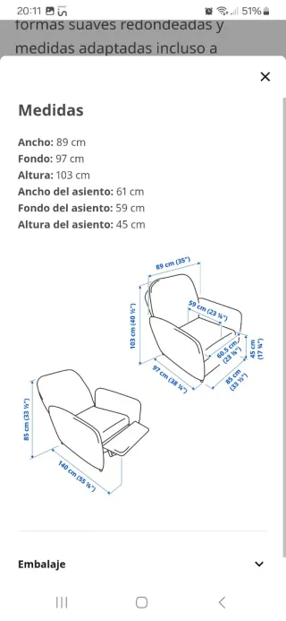 Butaca rosa/beige tela casi sin uso