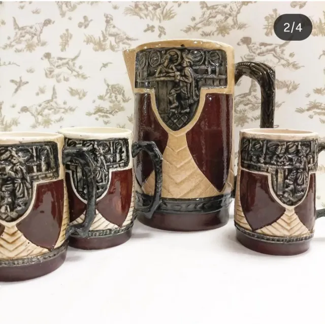 Juego Cerveza Vintage Cerámica