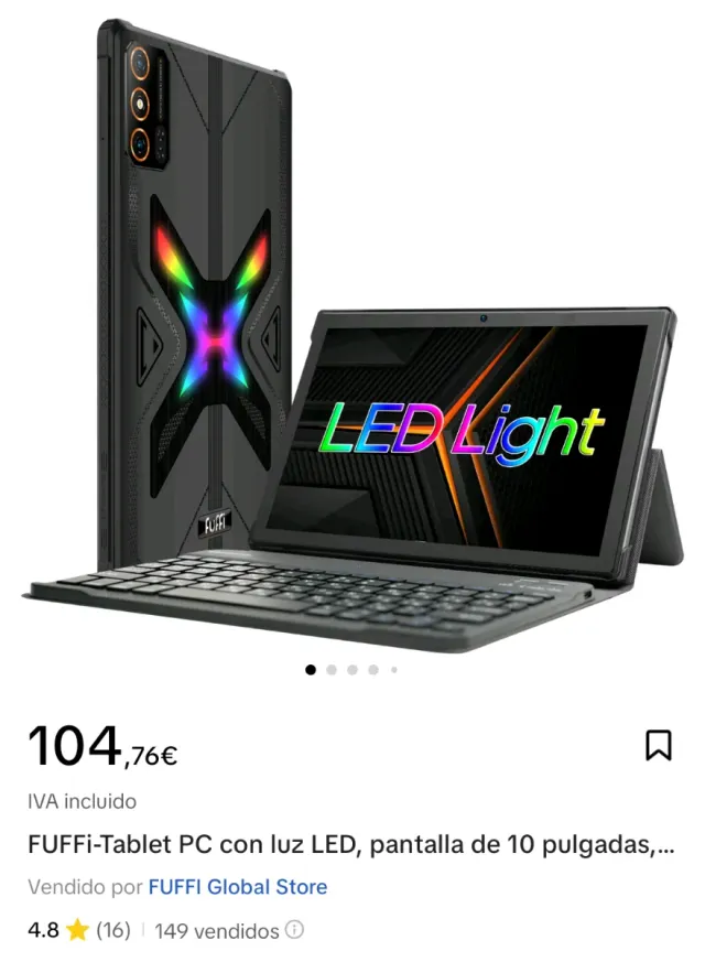 Tablet 10 pulgadas con LED Octa core