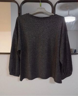 Top fiesta plateado talla única