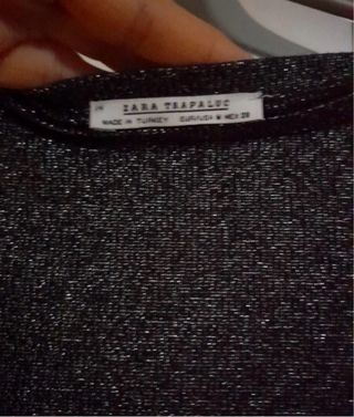 Top fiesta plateado talla única