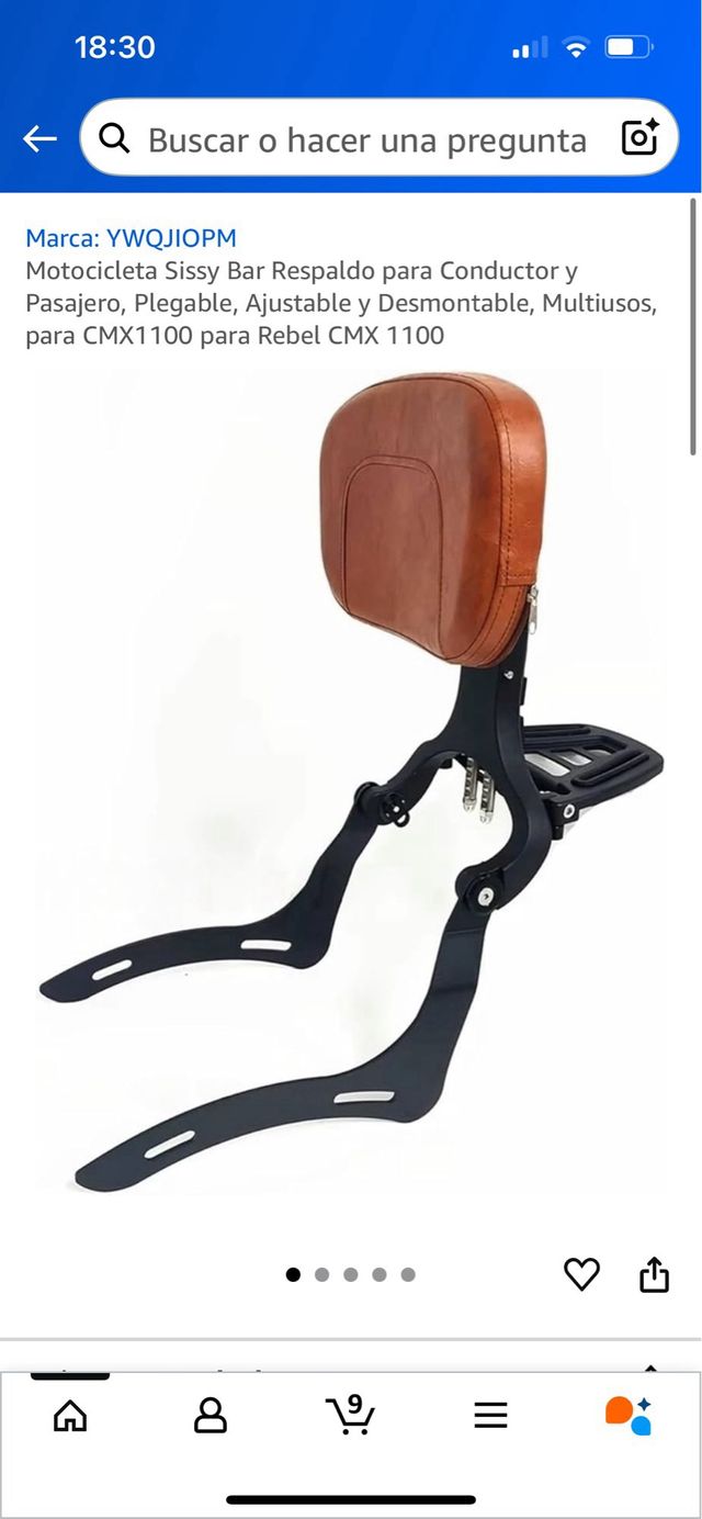 Respaldo Sissy Bar ajustable BWW R18 Rebel CMX1100