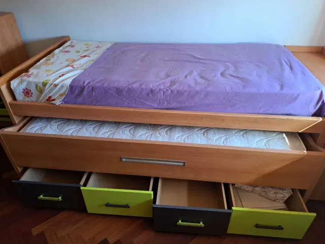 Cama nido madera con cajones (Colchones incluidos)