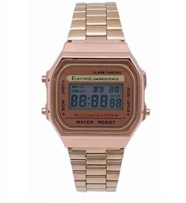 Reloj digital metálico de mano grande