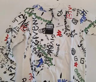 Felpa Givenchy donna bianca con scritte multicolor