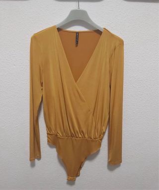 Body camisa manga larga ocre