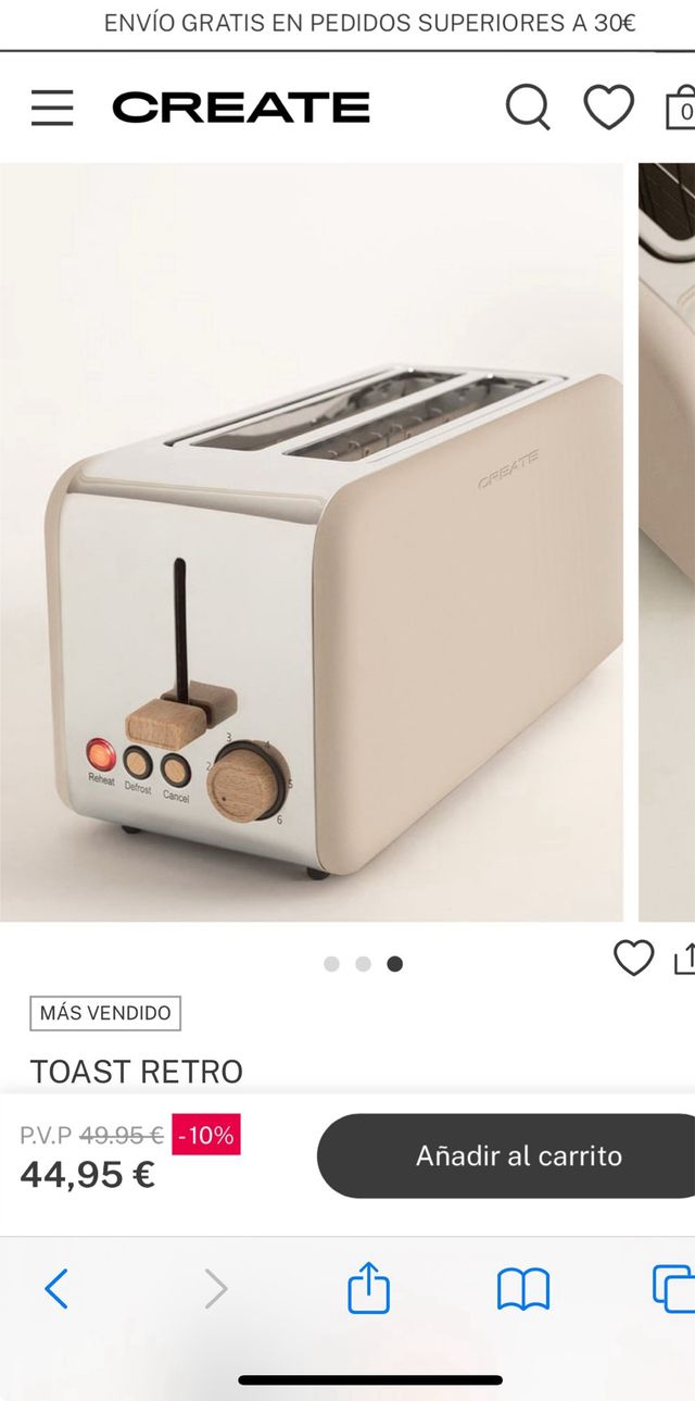 Tostadora Retro Create XL. color arena