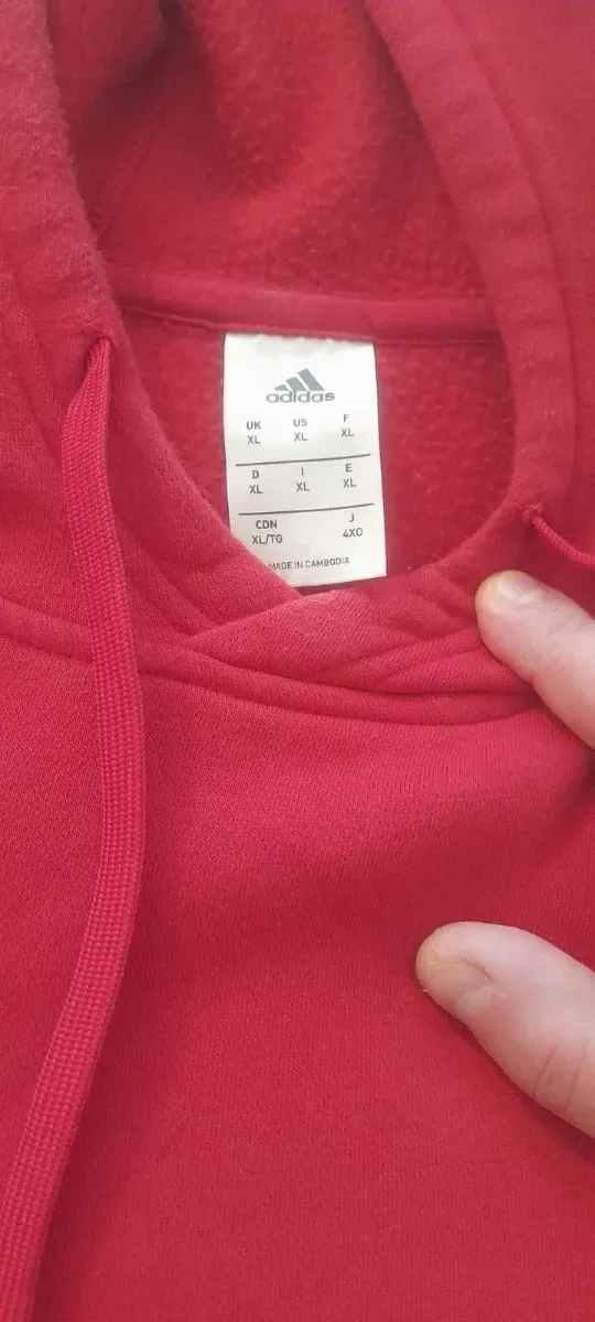 Felpa Adidas Rossa Taglia XL