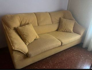 Sofá cama amarillo tela