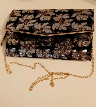 Bolsa envelope com lantejoulas Z-FORTUNNE