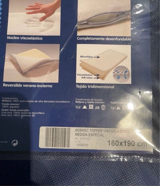 Sobrecolchón Velfont Topper Viscoelástico 160