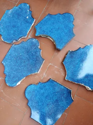 11 Baldosas baño antiguas azules