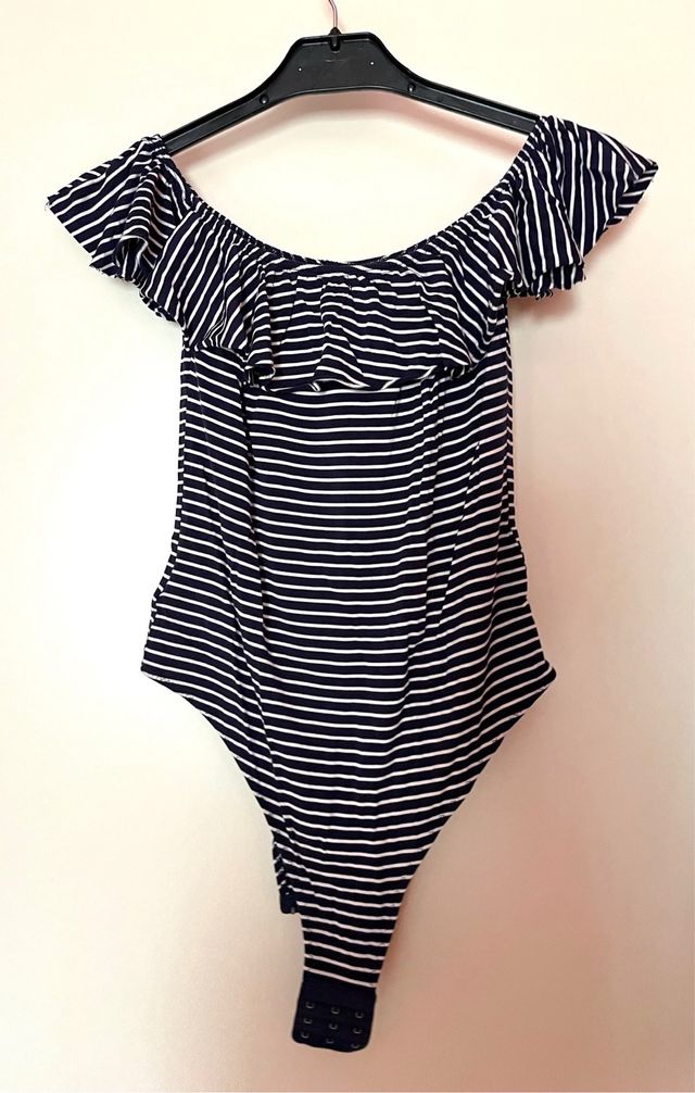 Body de rayas off shoulder