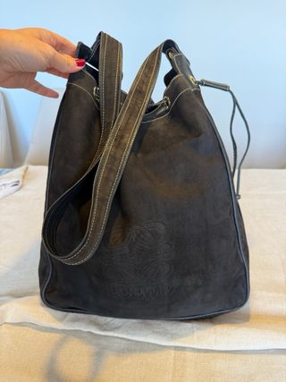 Bolso Loewe ante azul marino vintage