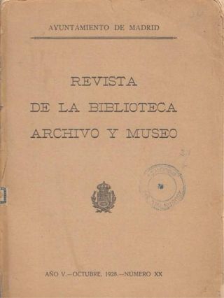 Revista de la Biblioteca Archivo y Museo de Madrid