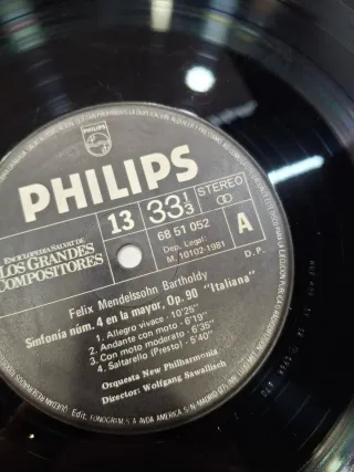 Vinilo Felix Mendelssohn Sinfonía Italiana