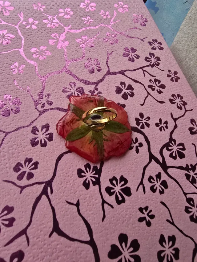 Anillo de rosa natural