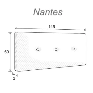 Cabecero polipiel, para cama 135 cm, 2 mesitas