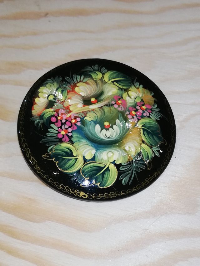 Broche Ruso Vintage Pintado a Mano.