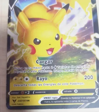 Carta Pokémon Pikachu V Español 030/100 RR