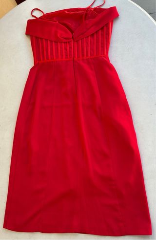 Vestido Fiesta Matilde Cano Rojo Escote Barco