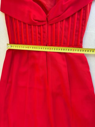 Vestido Fiesta Matilde Cano Rojo Escote Barco