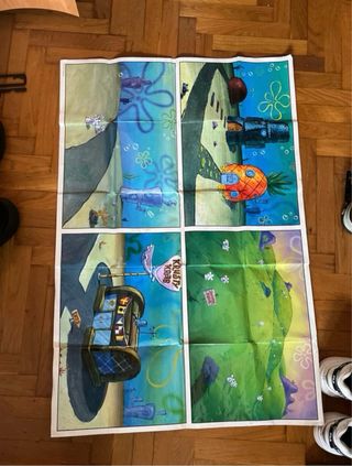 Cuento Bob Esponja con poster y figuras