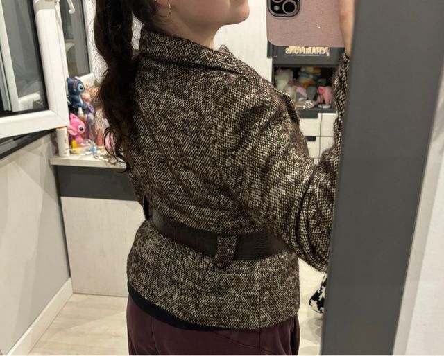 Chaqueta Zara Marrón y Beige