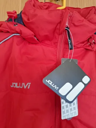 Abrigo JOLUVI impermeable plumas rojo