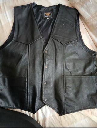 Chaleco de piel para moto