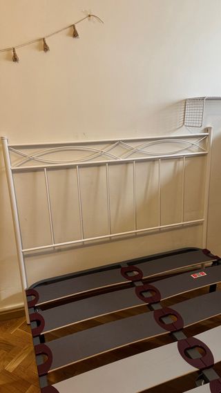 Cabecero cama 135 metal blanco